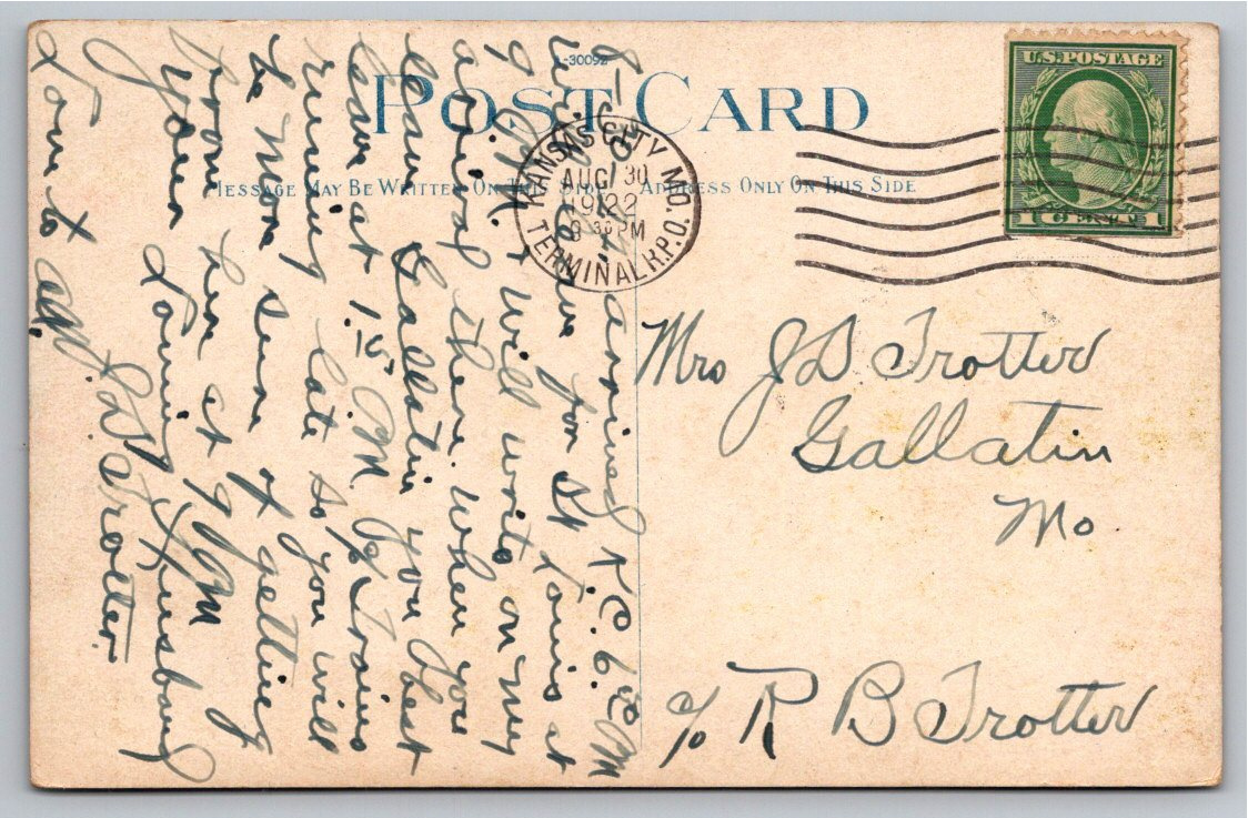 1912 Southern California Craftsman Bungalow Vintage Postcard - Back / Reverse View
