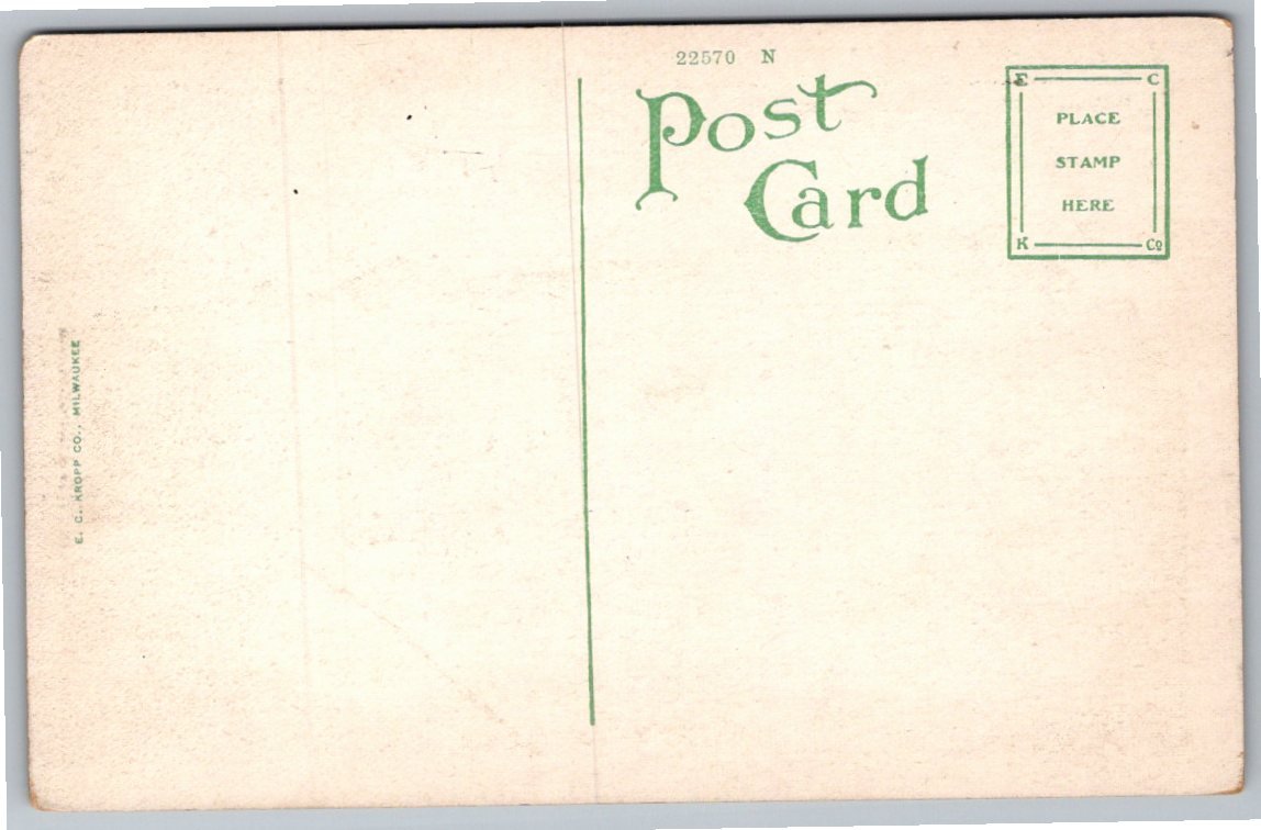 Vintage New Orleans Custom House Postcard | E.C. Kropp Historic - Back / Reverse View