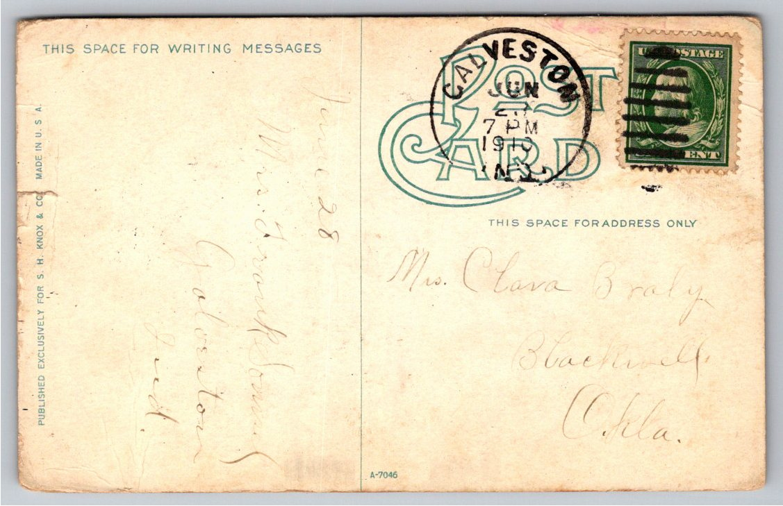 1910 Well House, City Park, Kokomo, Indiana Antique Postcard - Back / Reverse View