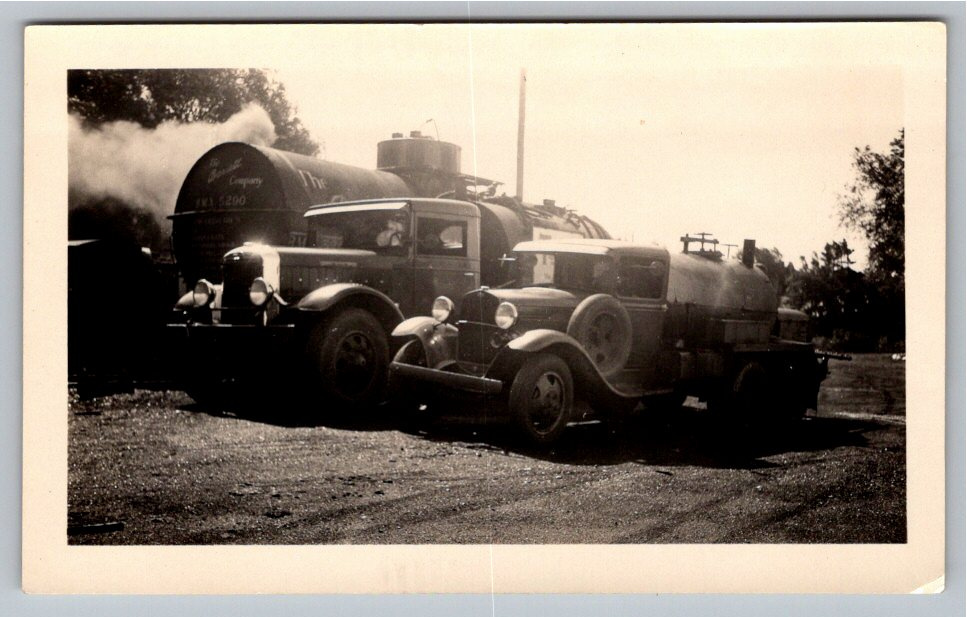Vintage 1930s The Barrett Company Oil Tanker Trucks Photo