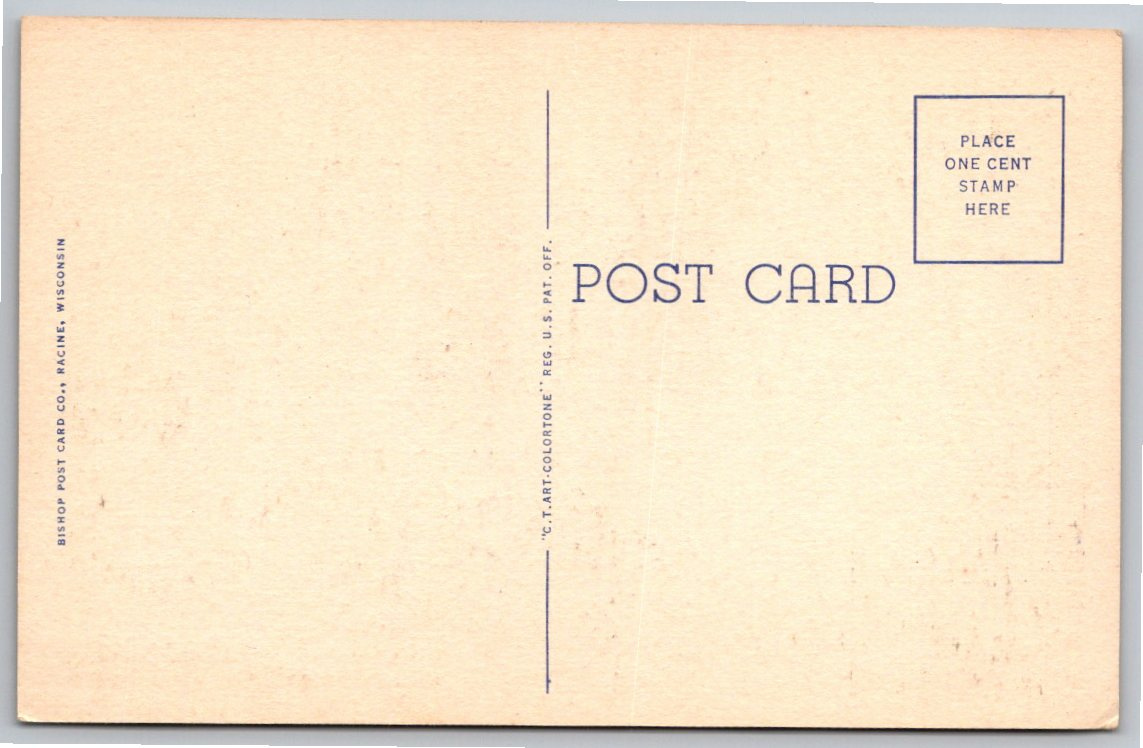 Vintage 1944 University of Wisconsin Memorial Union Linen - Back / Reverse View