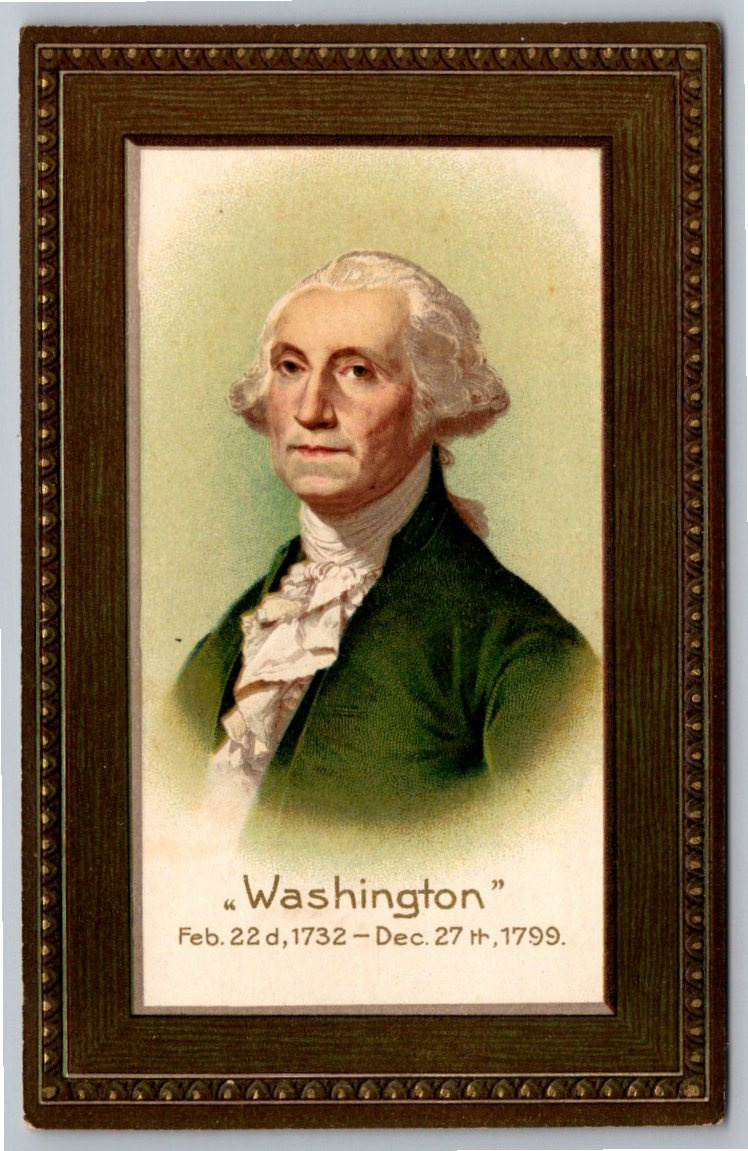 1908 Antique George Washington Portrait Embossed Postcard Germany