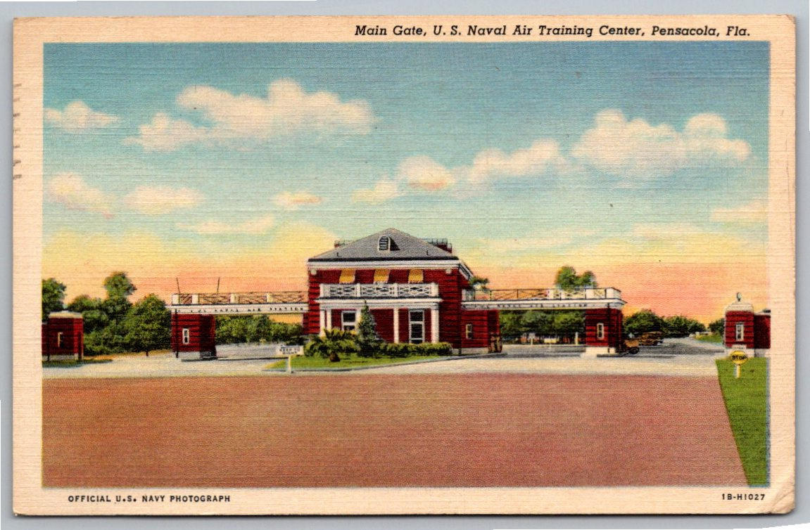 Vintage 1941 Pensacola Naval Air Training Center Main Gate