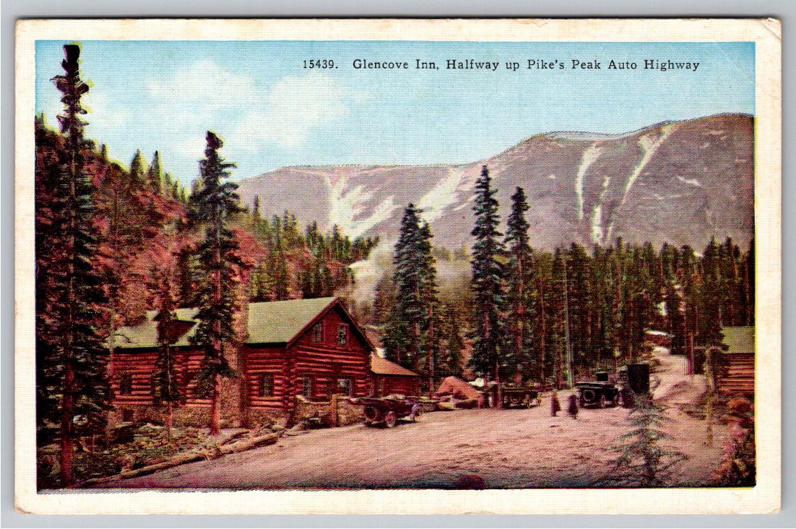 1946 Glencove Inn Postcard: Pikes Peak Auto Highway, Colorado