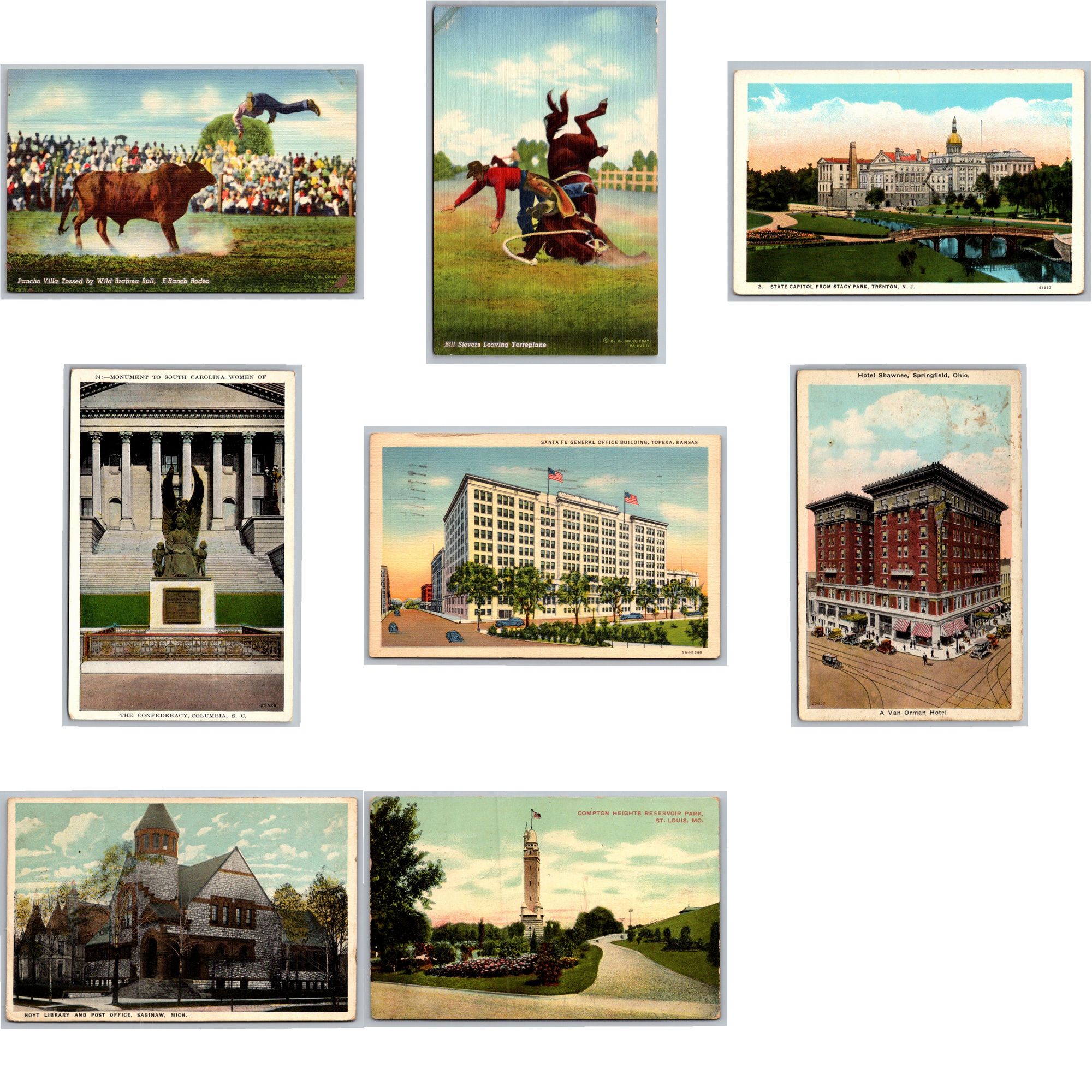 Curated Collection of 8 Vintage Photography & Scene Postcards