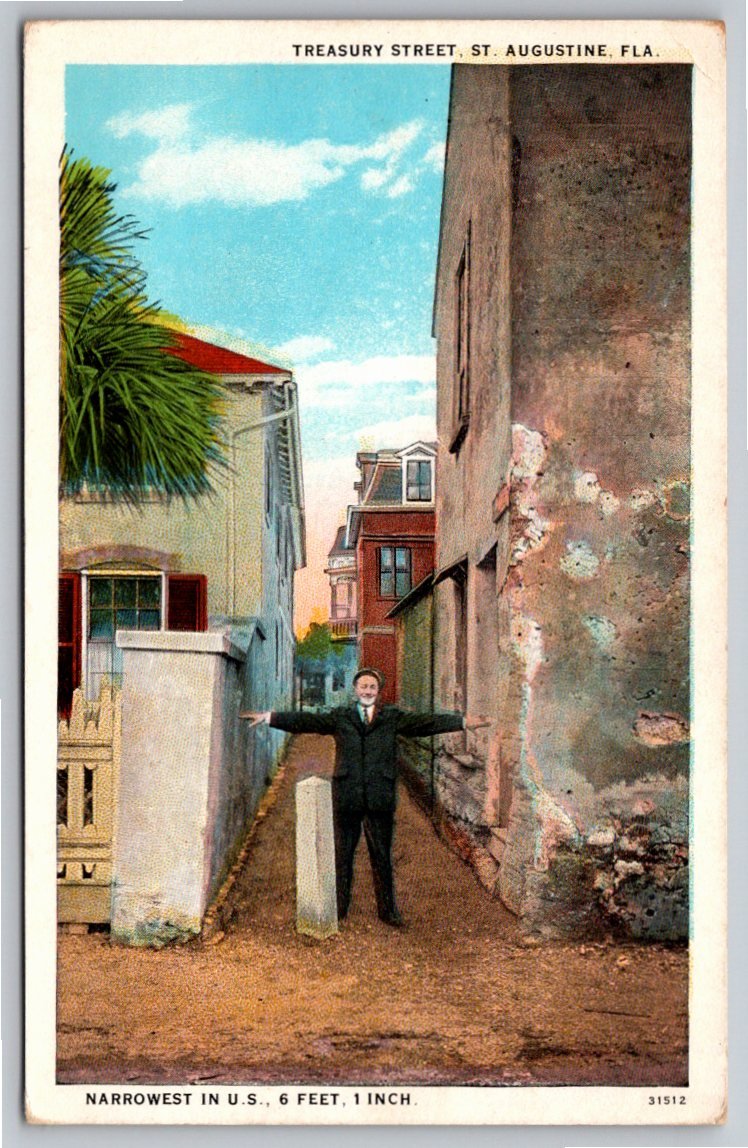 Vintage Treasury Street Postcard: St. Augustine's Narrowest
