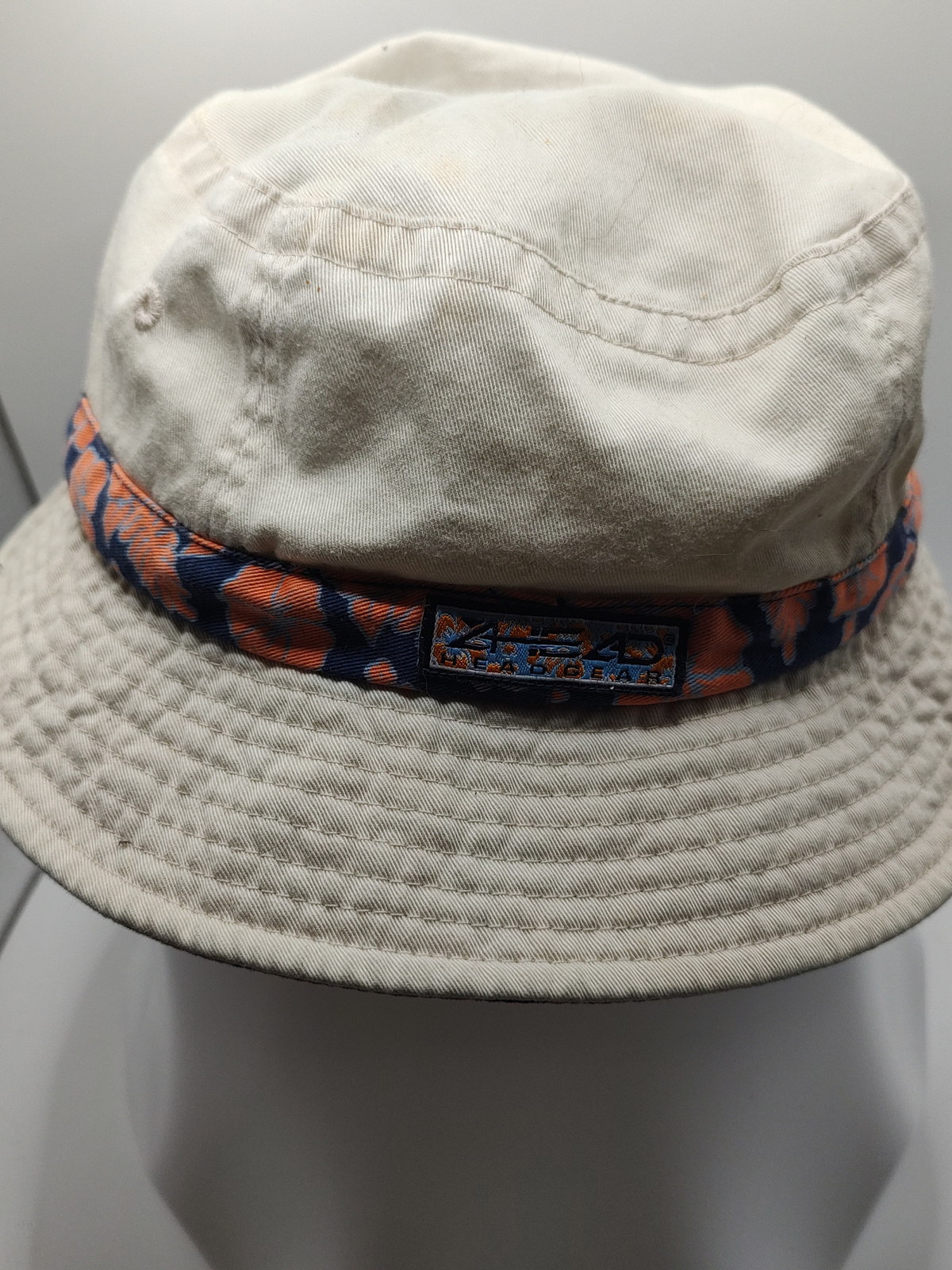 Vintage Florida Gators Ahead Floral Brim Cream Bucket Hat - Angle / View 2
