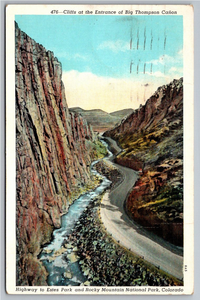 1940 Big Thompson Canyon Highway Estes Park Colorado Vintage