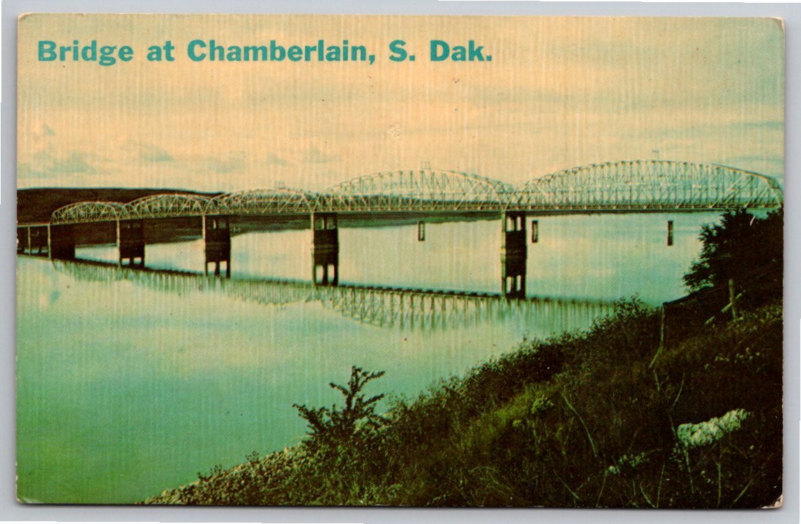 Chamberlain Bridge South Dakota Postcard: Fort Randall Reservoir