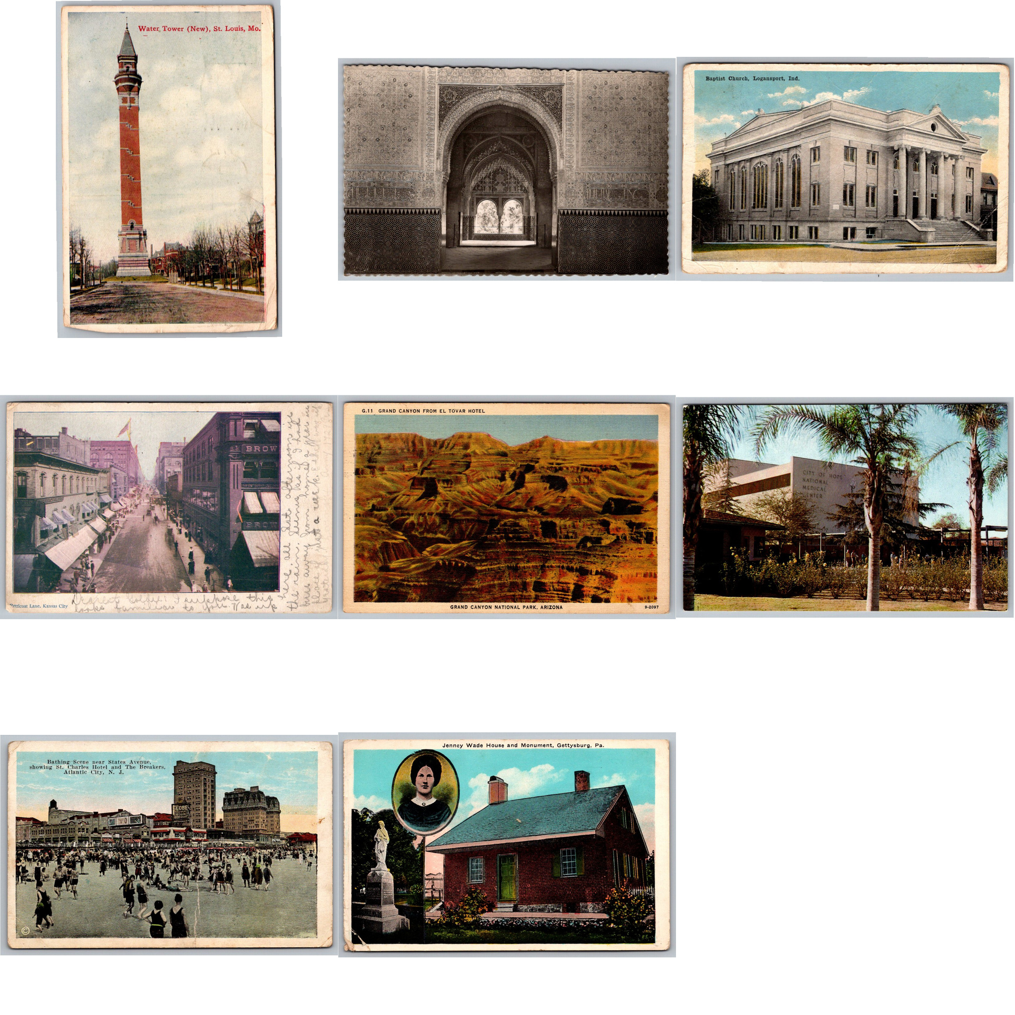 Historic Southern Landmarks Vintage Postcard Collection - Lot of