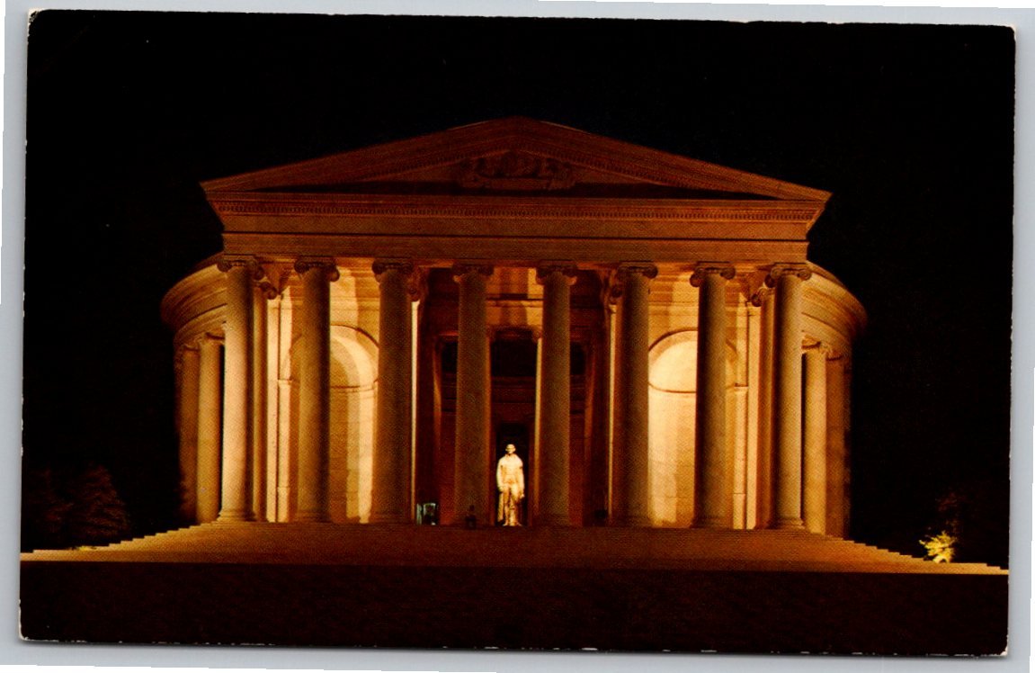 Vintage Jefferson Memorial Night View Postcard | Washington D.C.