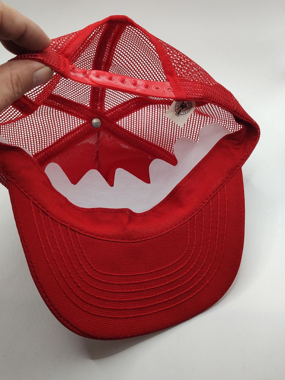 Vintage Bud King of Beers Red Mesh Trucker Hat USA Snapback - Angle / View 2