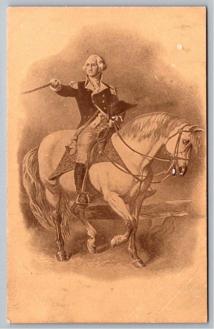 Antique George Washington Horseback Embossed Undivided Back