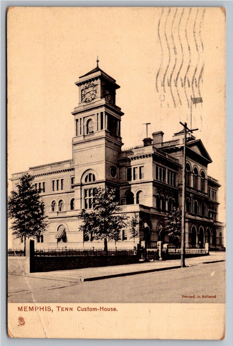 1908 Memphis Tennessee Custom House Raphael Tuck Silverette