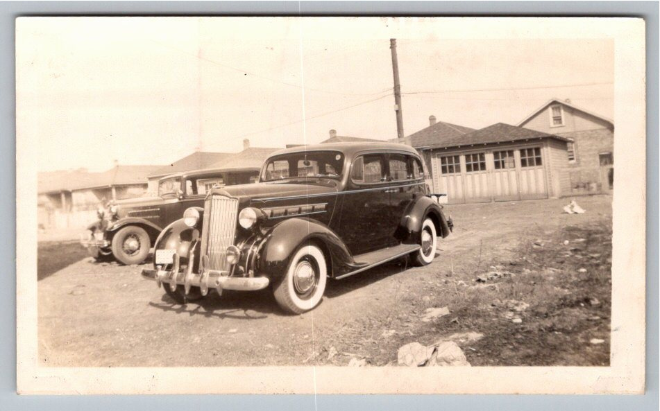 Vintage 1937 Packard Sedan Photo Snapshot - March 27, 1938