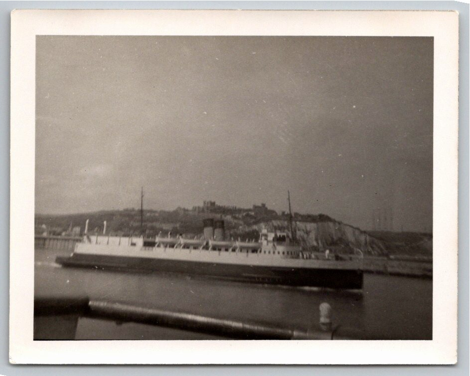 1950s English Channel Steamship Ferry & Dover Castle Vintage