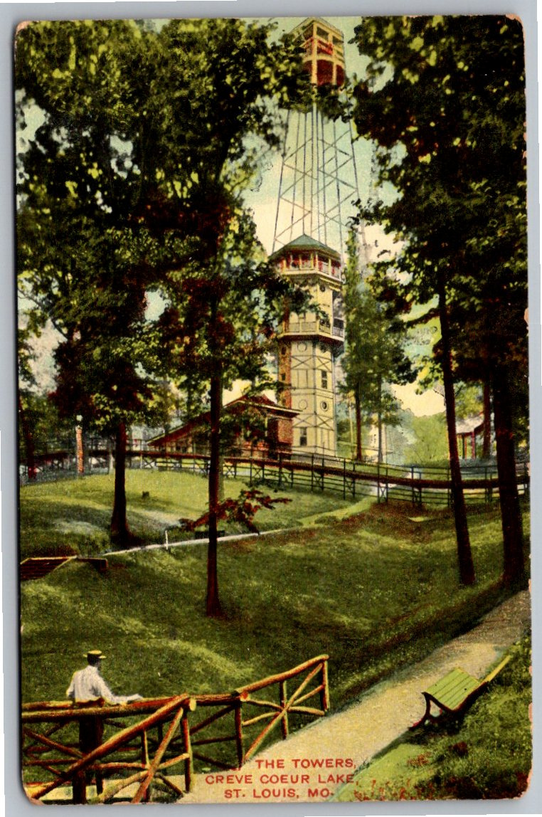 1909 Creve Coeur Lake Observation Tower Postcard | St. Louis