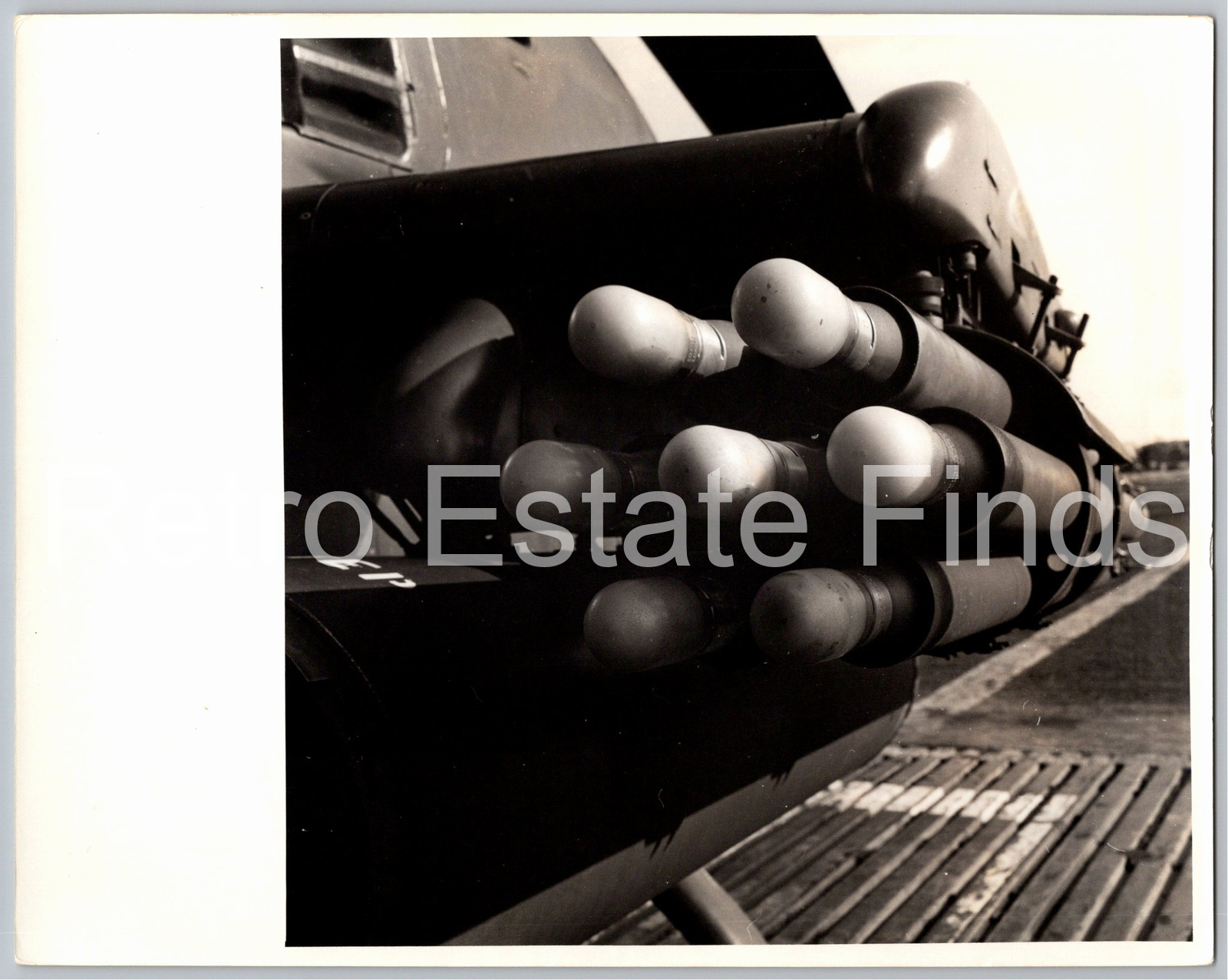 Vintage 1960s Military Aircraft Rocket Pod Launcher B&W Photo