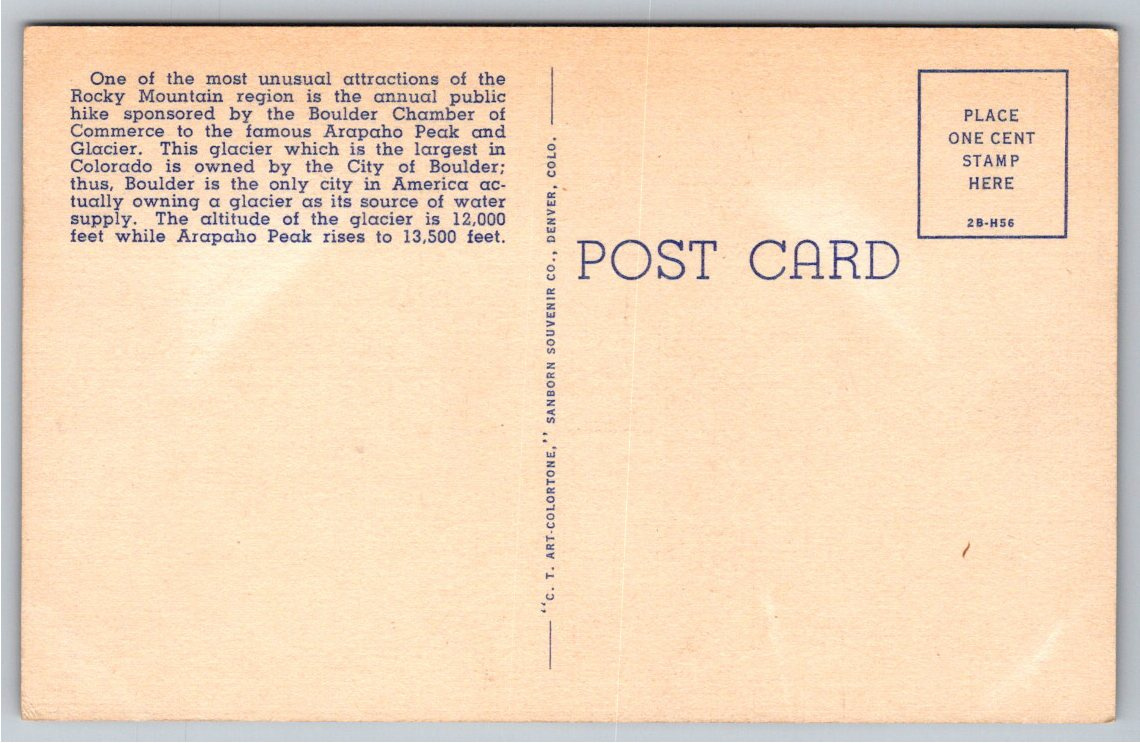 1940s Arapaho Peak & Glacier Hikers Boulder Colorado Postcard - Angle / View 4