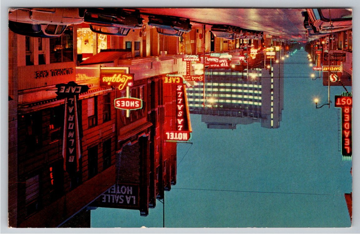 Vintage Regina Saskatchewan Postcard: Hamilton Street Neon View