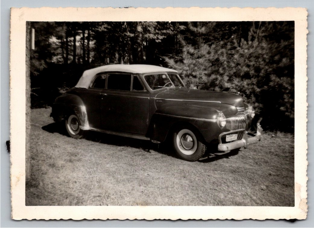Vintage 1941 Dodge Convertible Coupe Original B&W Photo Snapshot