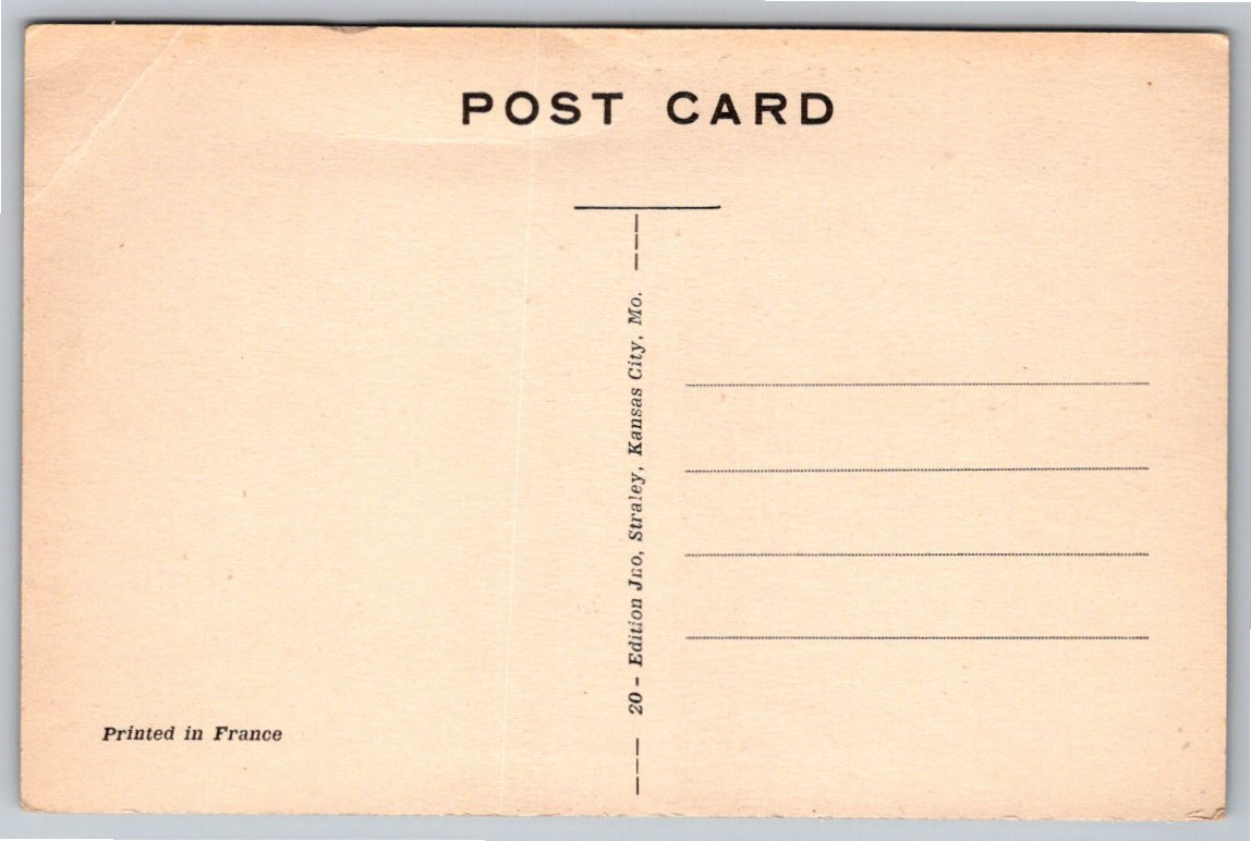1910s Kansas City, MO Postcard: Old Spanish Cannon on The Paseo - Back / Reverse View