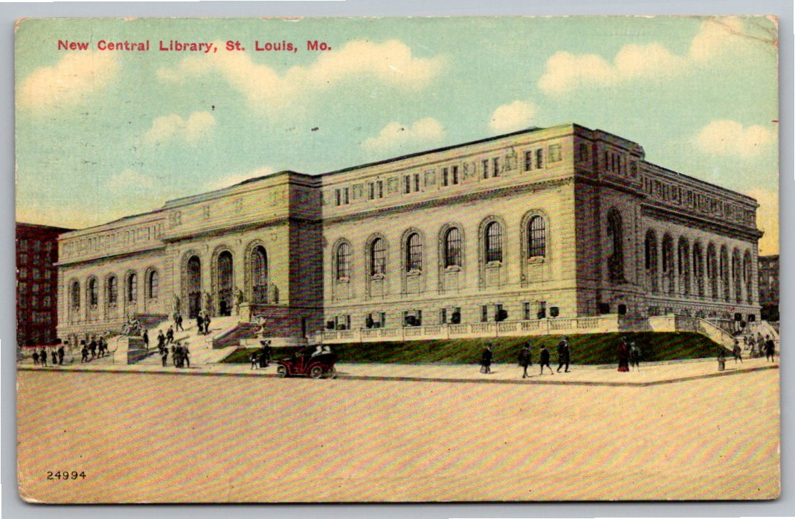 Vintage 1911 New Central Library St. Louis Missouri Color