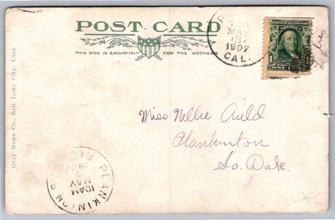 1907 Multnomah Falls Oregon Undivided Back Postcard O.R. & N. Co. - Back / Reverse View