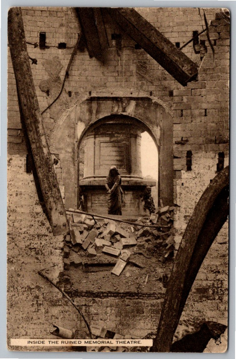 1926 Shakespeare Memorial Theatre Fire Tuck Postcard: Lady