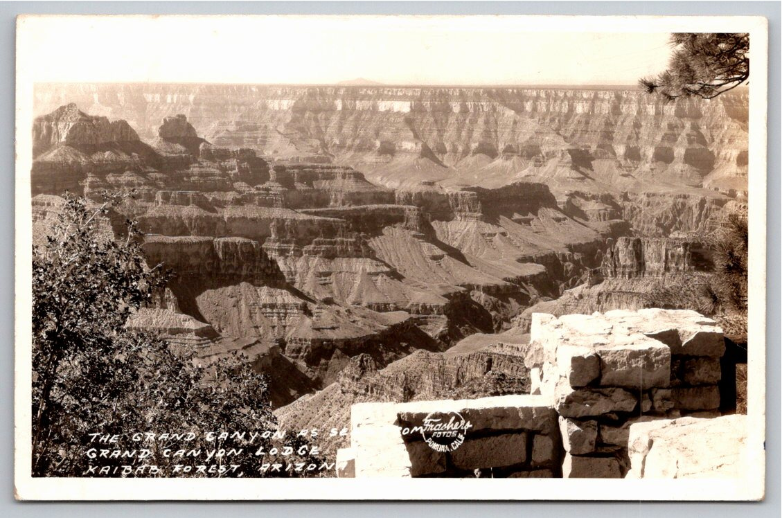 1946 Grand Canyon Lodge RPPC Postcard: Frashers Fotos North Rim