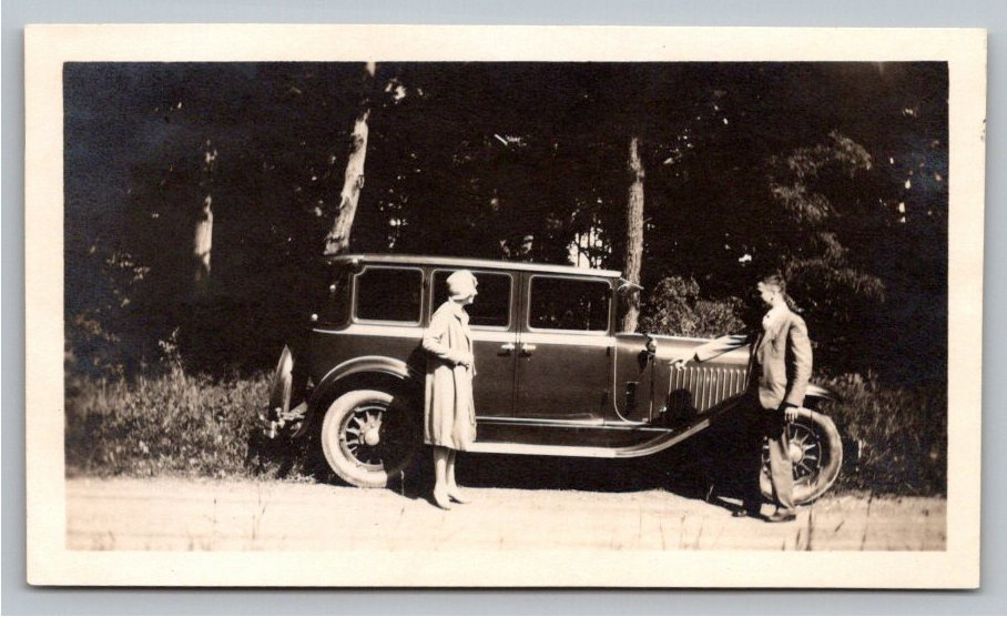 1928 LaSalle Sedan Vintage Photo: Roaring Twenties Couple & Auto