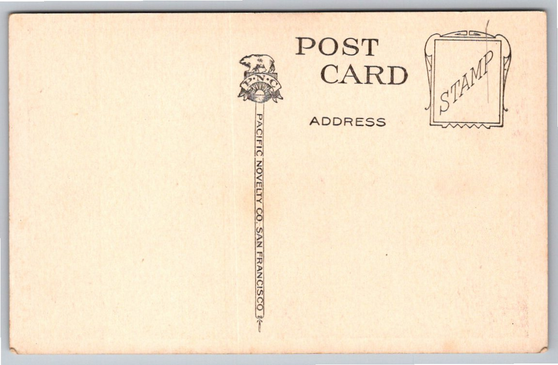 Vintage 1910s California Highway Over Hills Pacific Novelty - Back / Reverse View