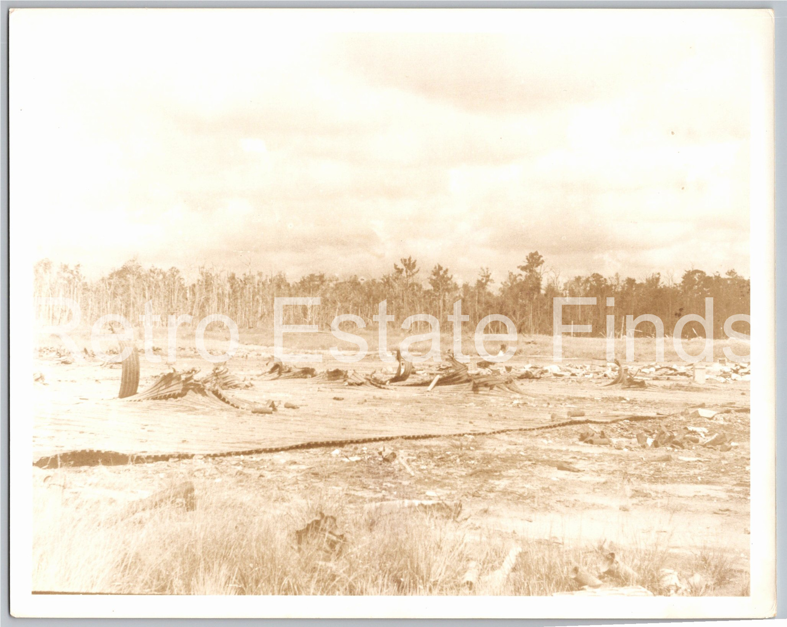 Vintage 1950s Tornado Damage Aftermath Debris Field 8x10 Photo