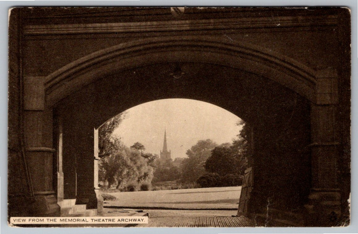 Vintage 1910s Tuck Postcard: Stratford Memorial Theatre Archway