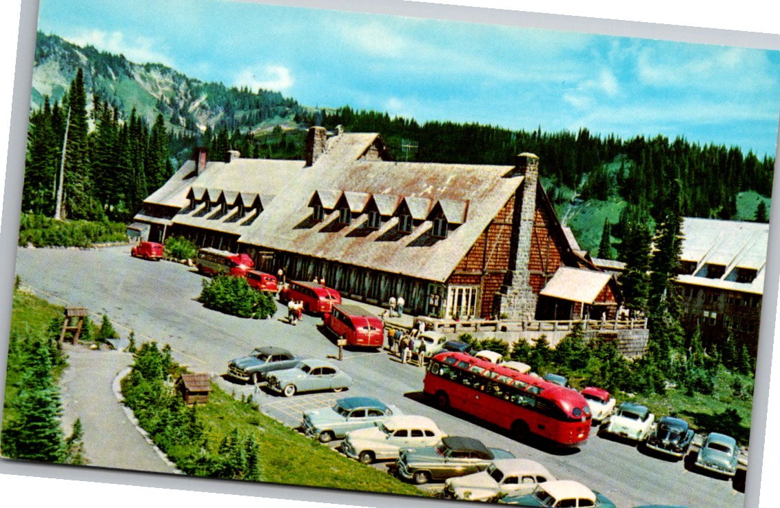 Vintage Mt. Rainier Paradise Inn Postcard - Washington State