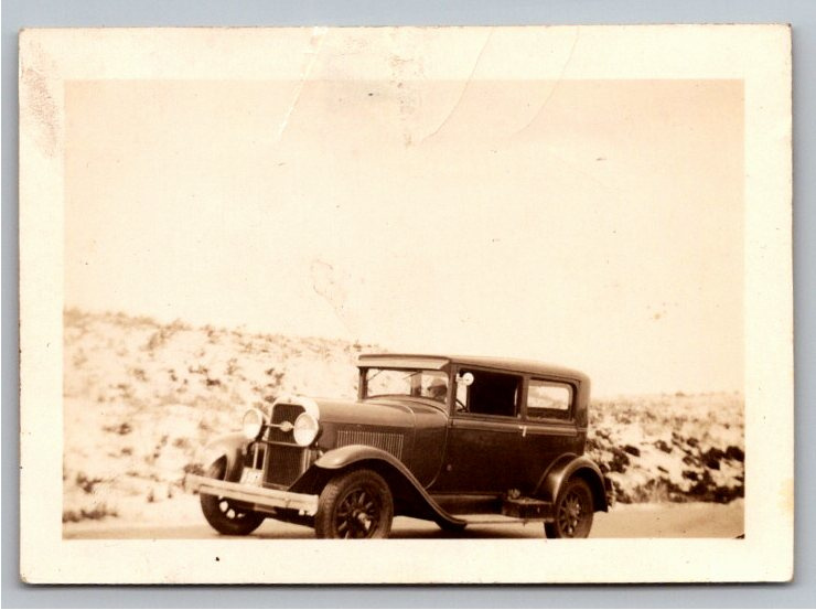1929 Oldsmobile Sedan Antique Automobile Vintage Snapshot Photo