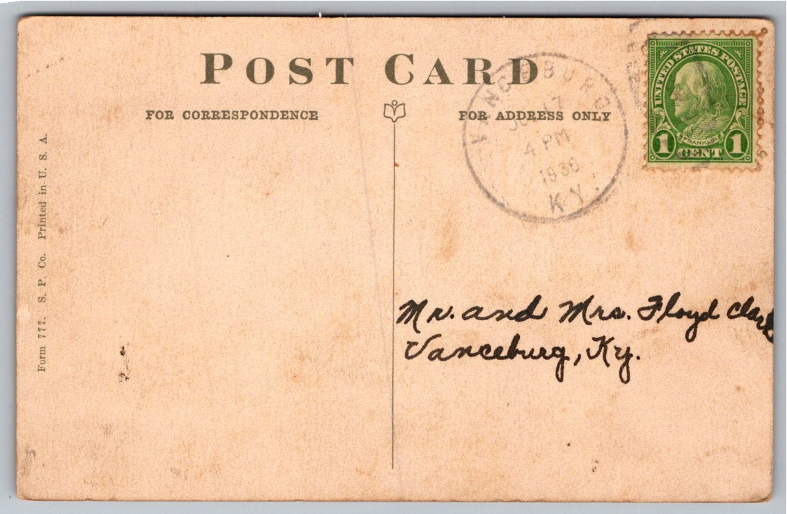Vintage 1936 Sunday School Invitation Postcard: Isaiah 26:3 - Back / Reverse View