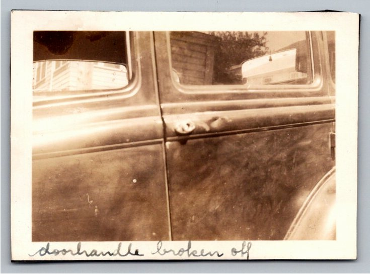 Vintage 1930s Automobile Snapshot: Broken Door Handle B&W Photo