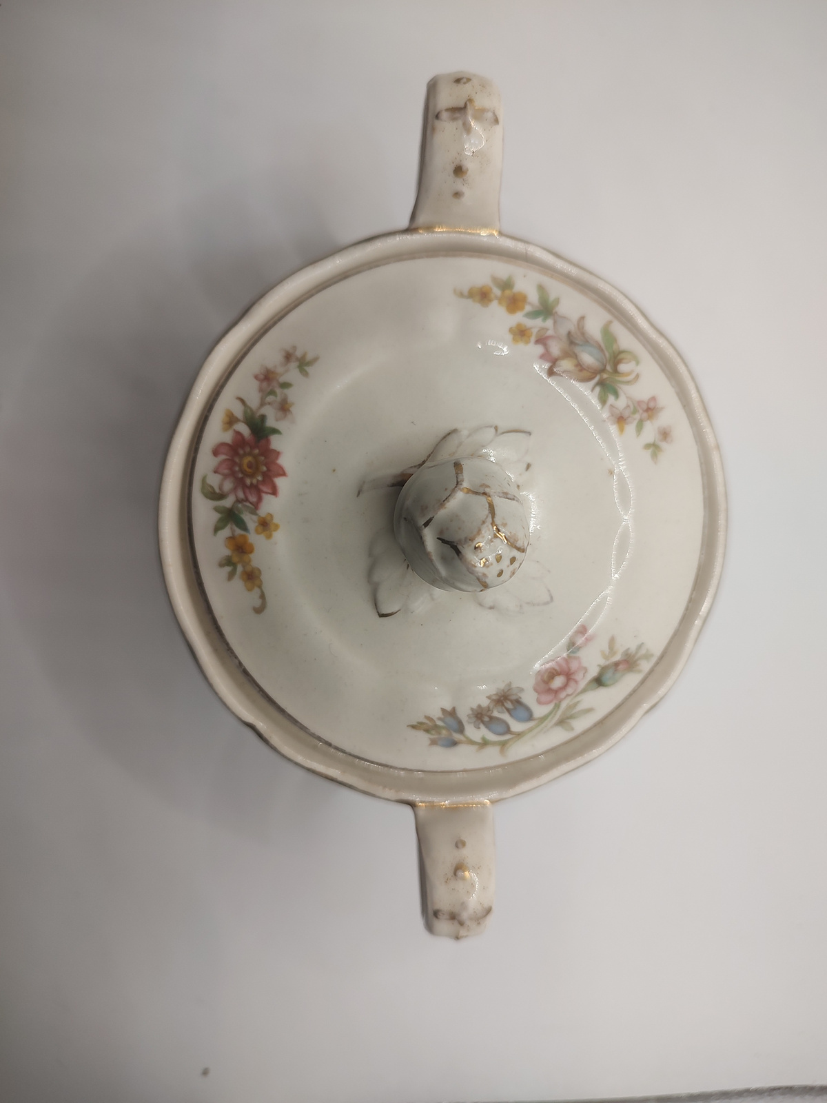 Vintage Grindley Marlborough Royal Petal Floral Covered Sugar - Angle / View 3