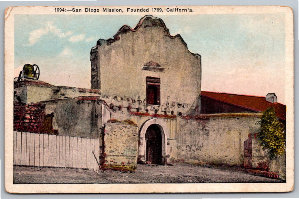 Antique 1910s Mission San Diego de Alcalá California Postcard