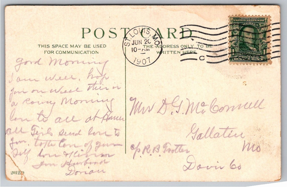 1907 Nice France Jardins des Palmiers Casino Antique Color - Back / Reverse View