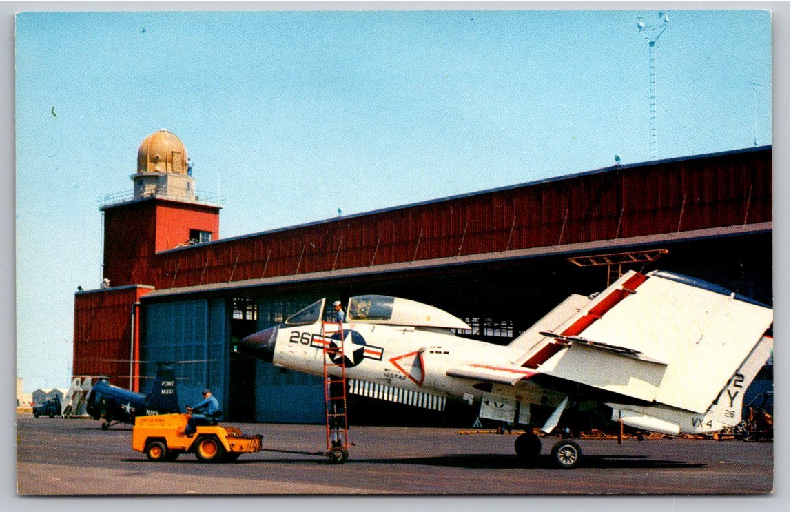 Vintage F7U Cutlass Jet Postcard Naval Air Missile Center Point