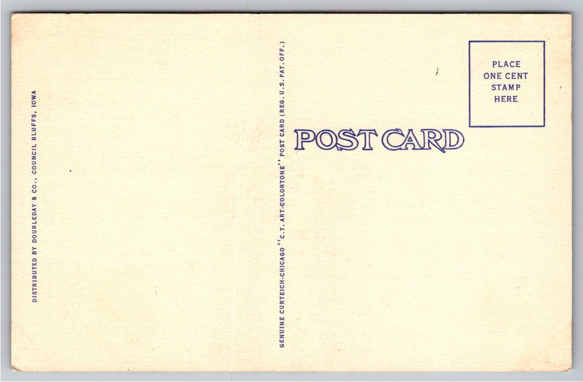 1939 Herman Linder Bucking Horse Rodeo Postcard by R.R. Doubleday - Back / Reverse View