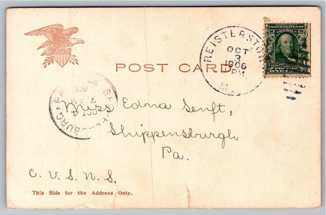 1906 Antique Baltimore City Hall Maryland Postcard | Undivided - Back / Reverse View