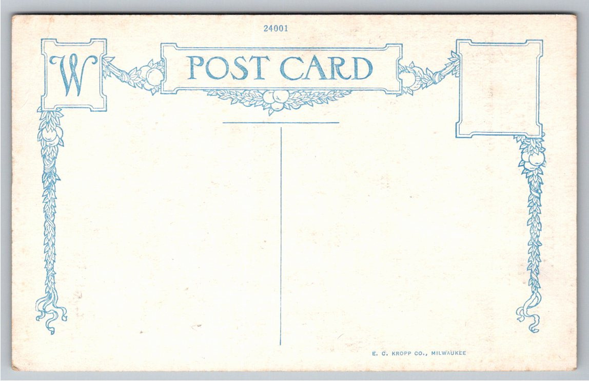 Vintage 1920s Hotel Woodstock Postcard - New York City Broadway - Back / Reverse View