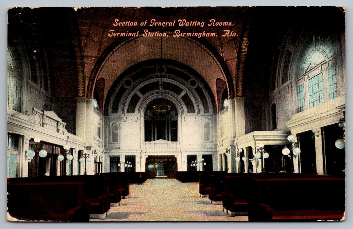 1910 Birmingham Terminal Station General Waiting Room Postcard