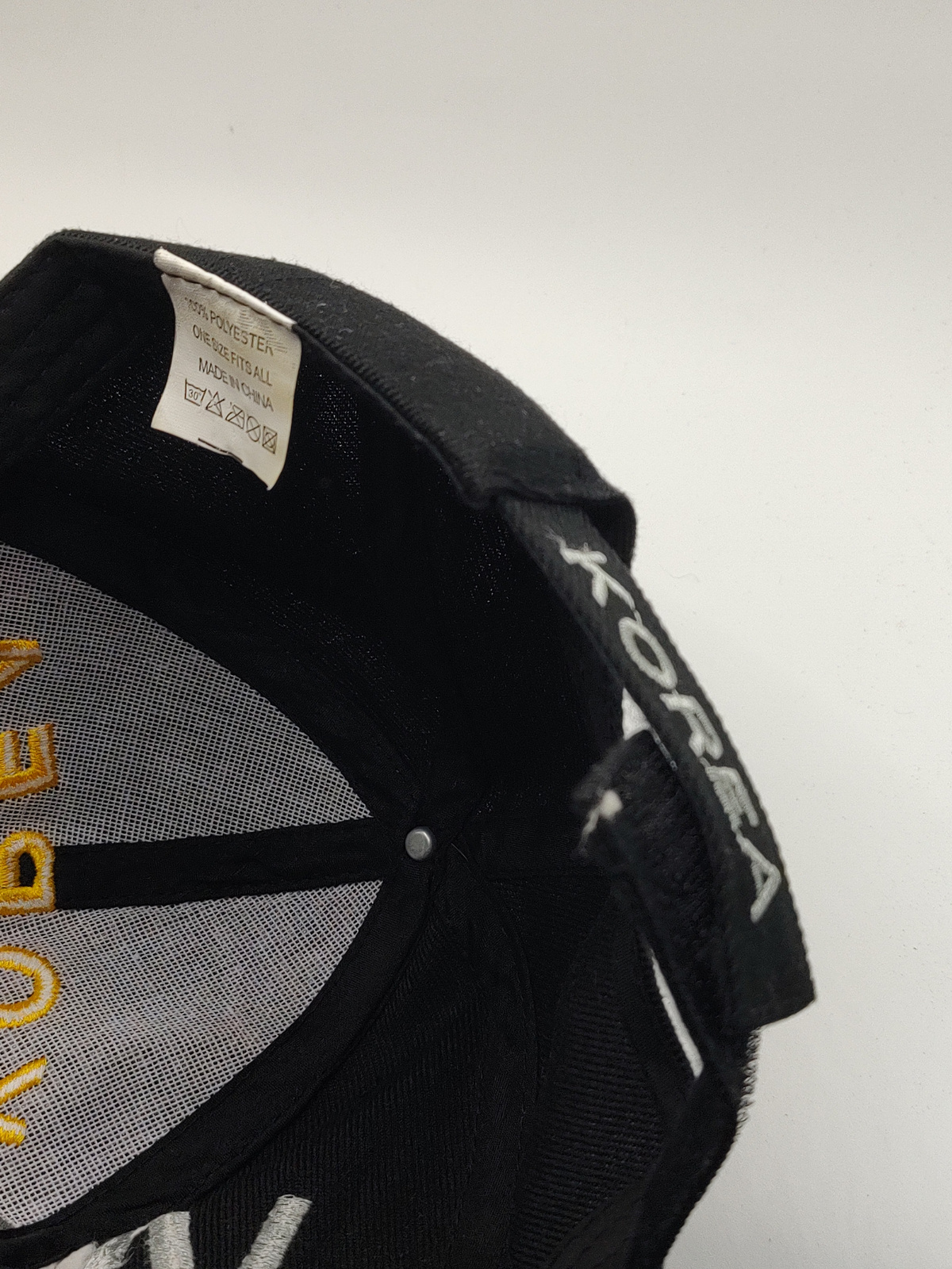 Korean War Veteran Embroidered Ribbon Black Baseball Cap - Angle / View 3
