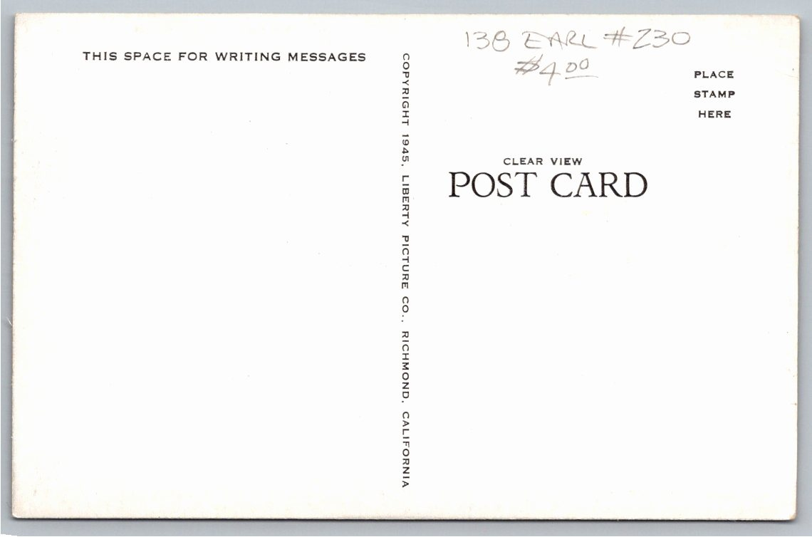 1945 USS Saratoga WWII Aircraft Carrier Vintage Photo Postcard - Back / Reverse View