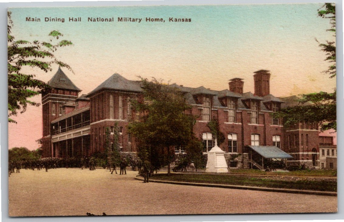Vintage Kansas National Military Home Hand-Colored Albertype
