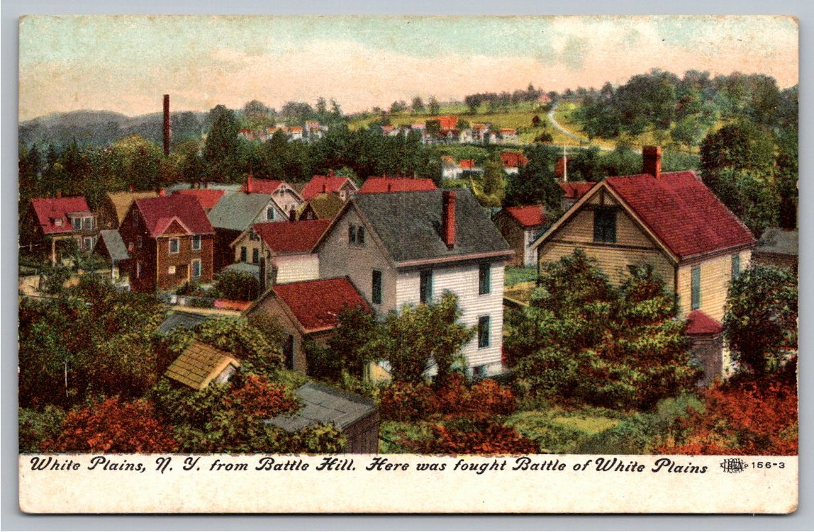 1900s White Plains NY Postcard: View From Revolutionary Battle